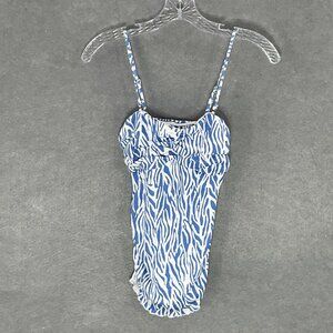 Diane von Furstenberg x Target Women Sz XXS Blue Sea Twig Tube Tank Top Babydoll